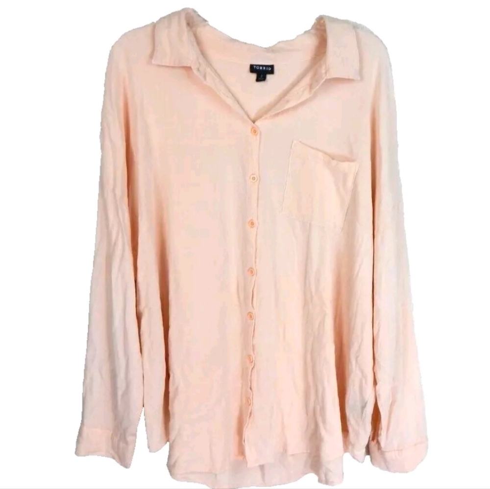 Torrid Drop Shoulder Button Down Shirt - image 2